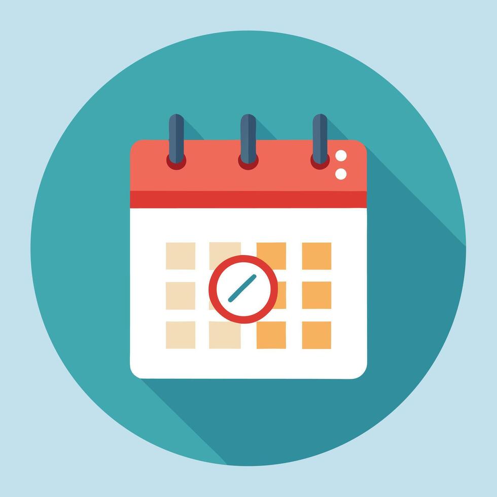 Flat Design Calendar Icon Deadline Appointment vector