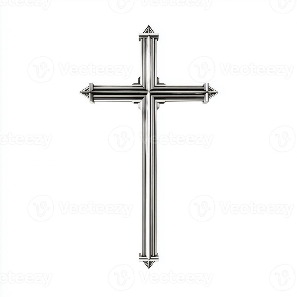 detailed cross design isolated on white background, showcasing its intricate features and elegant style photo
