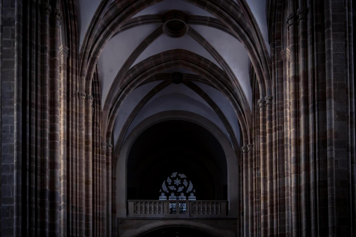 Meissen, Germany-august 17, 2022-the very tall columns and arches inside Maissen Cathedral during the day photo