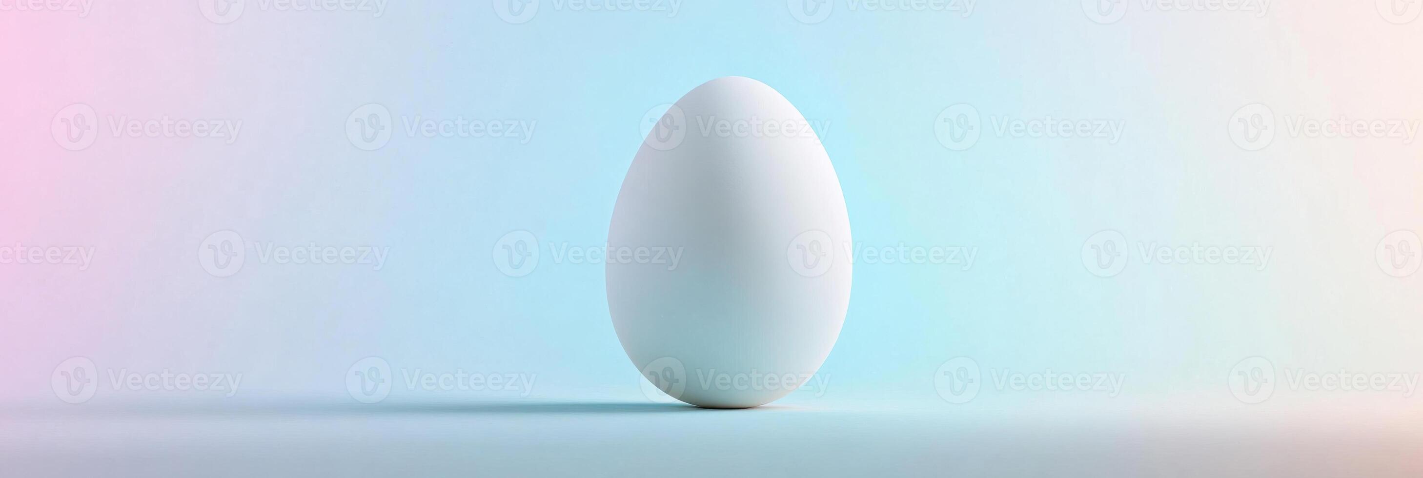 Minimalist egg against a soft gradient background with subtle pastel tones photo