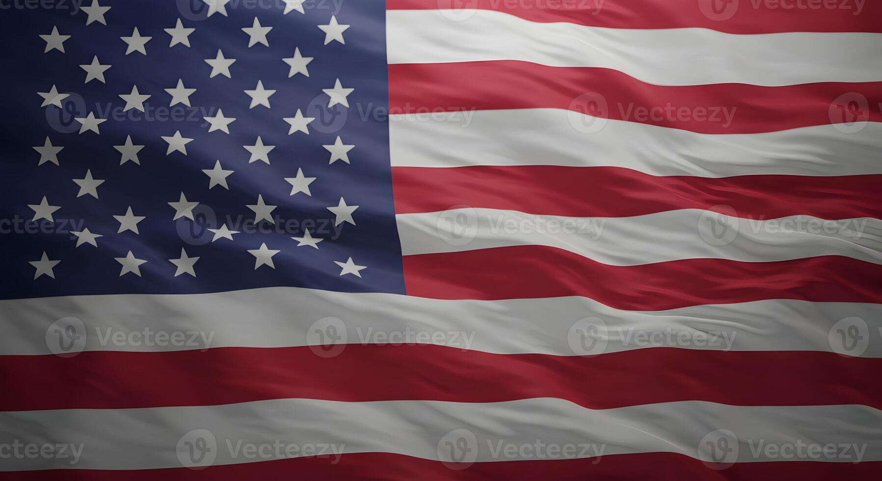 Detailed rendering of the waving American flag with high resolution photo