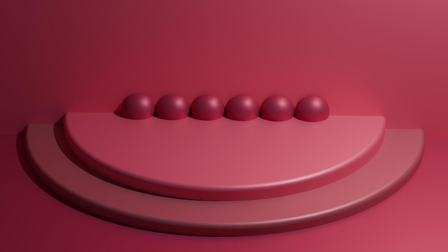 A red and pink background with four eggs on it photo