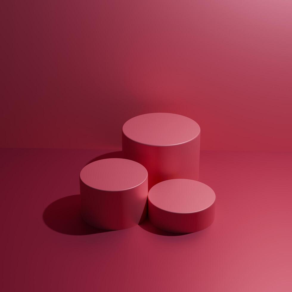 Three red boxes on a pink background photo