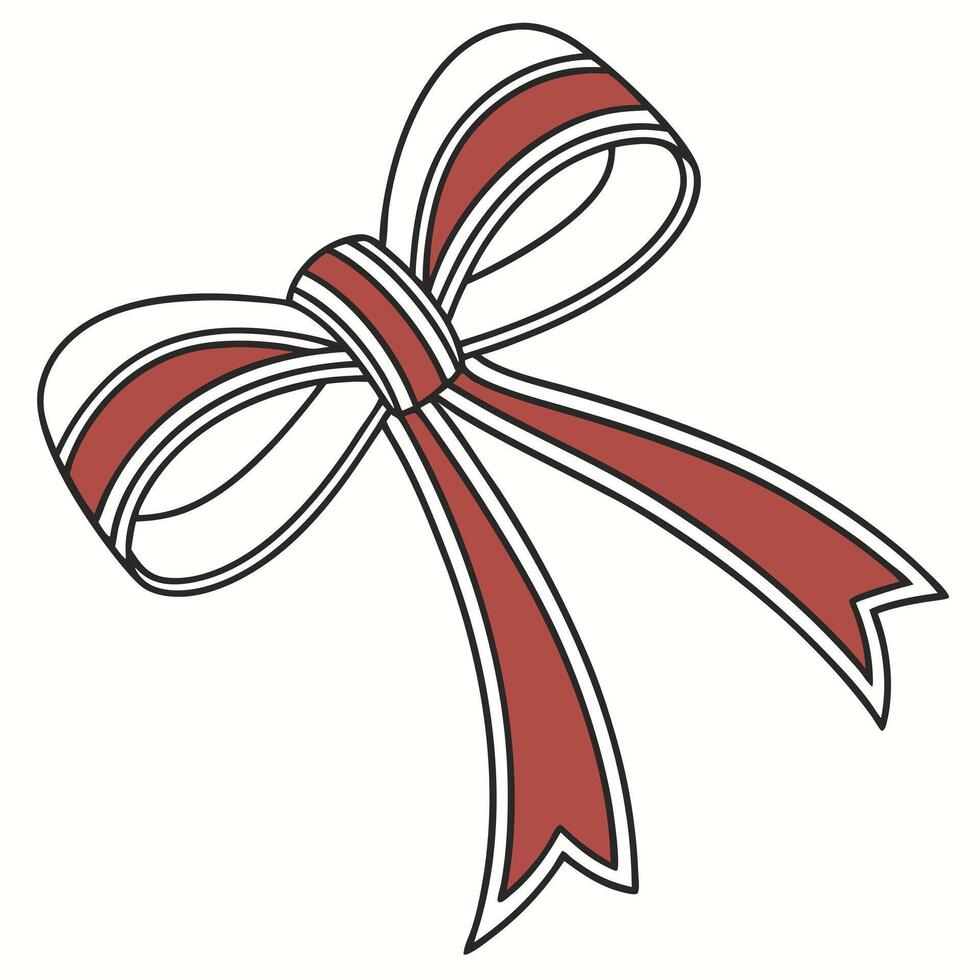Red And White Ribbon Bow Illustration vector