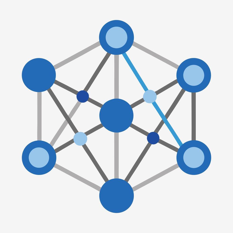 Abstract Molecule Structure Connection Blue Gray Tones vector