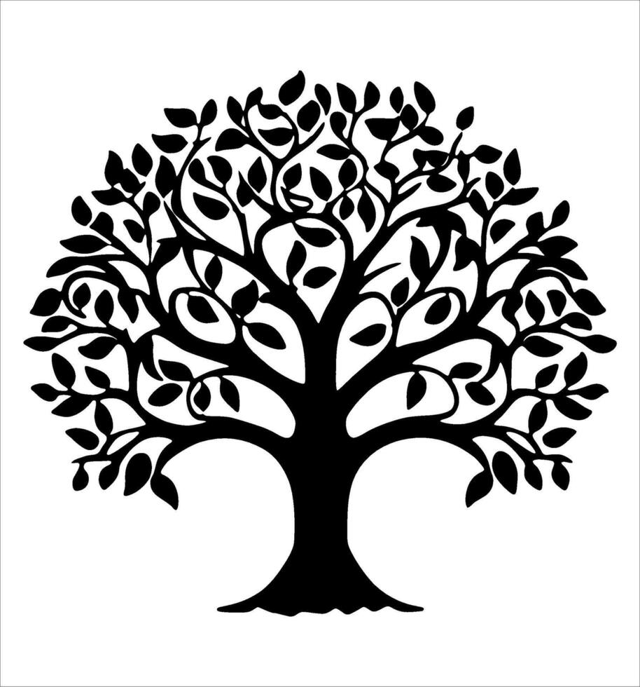 large trees and dense leaves vector