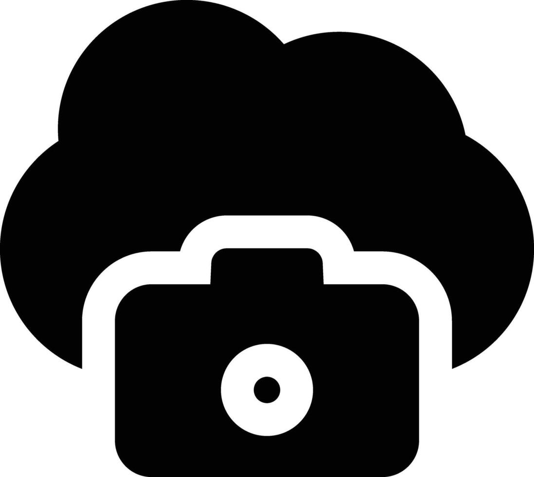 Rounded Filled Cloud Camera Icon vector