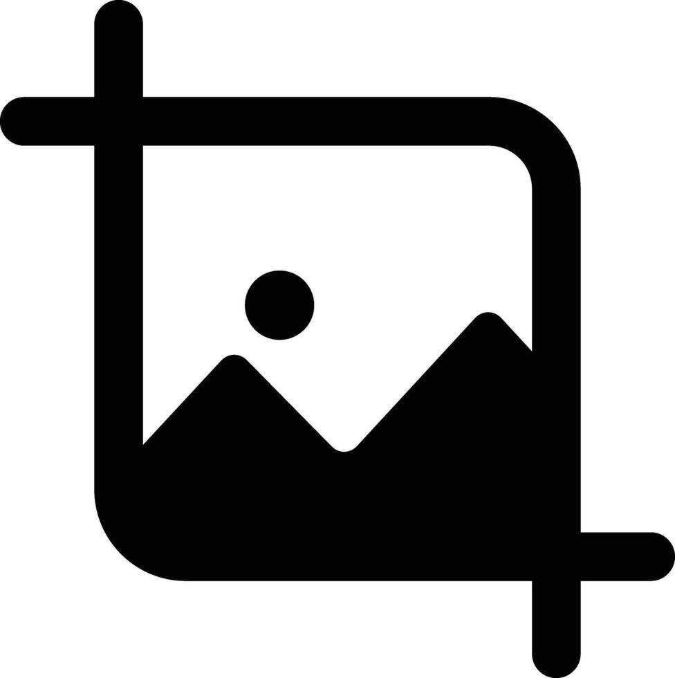 Rounded Filled Image crop icon vector