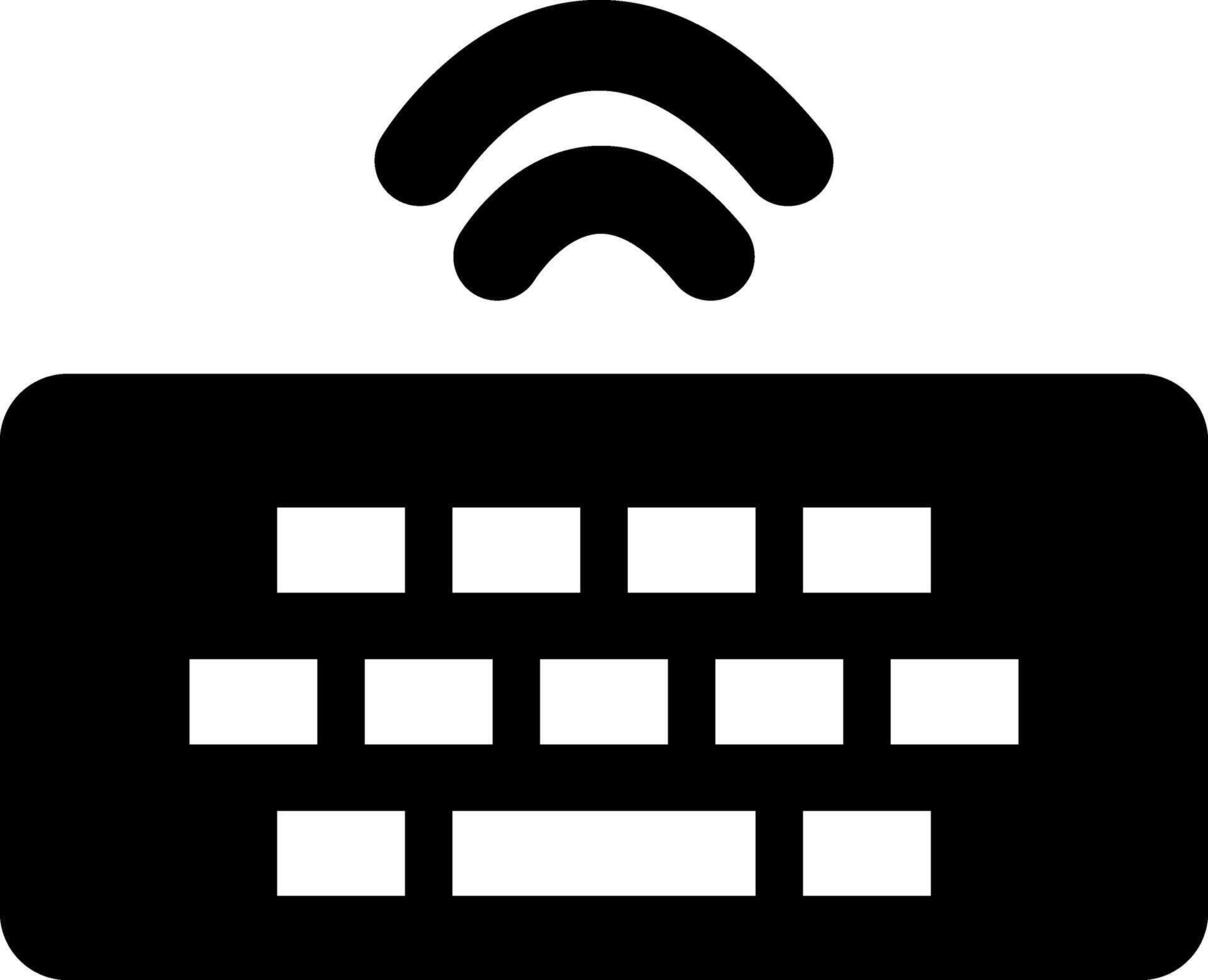 Rounded Filled Wireless Keyboard Icon vector