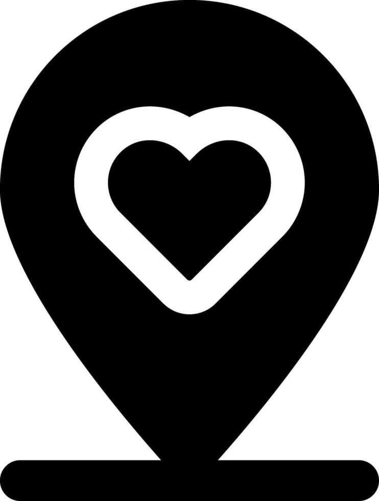Rounded Filled Love pin Icon vector