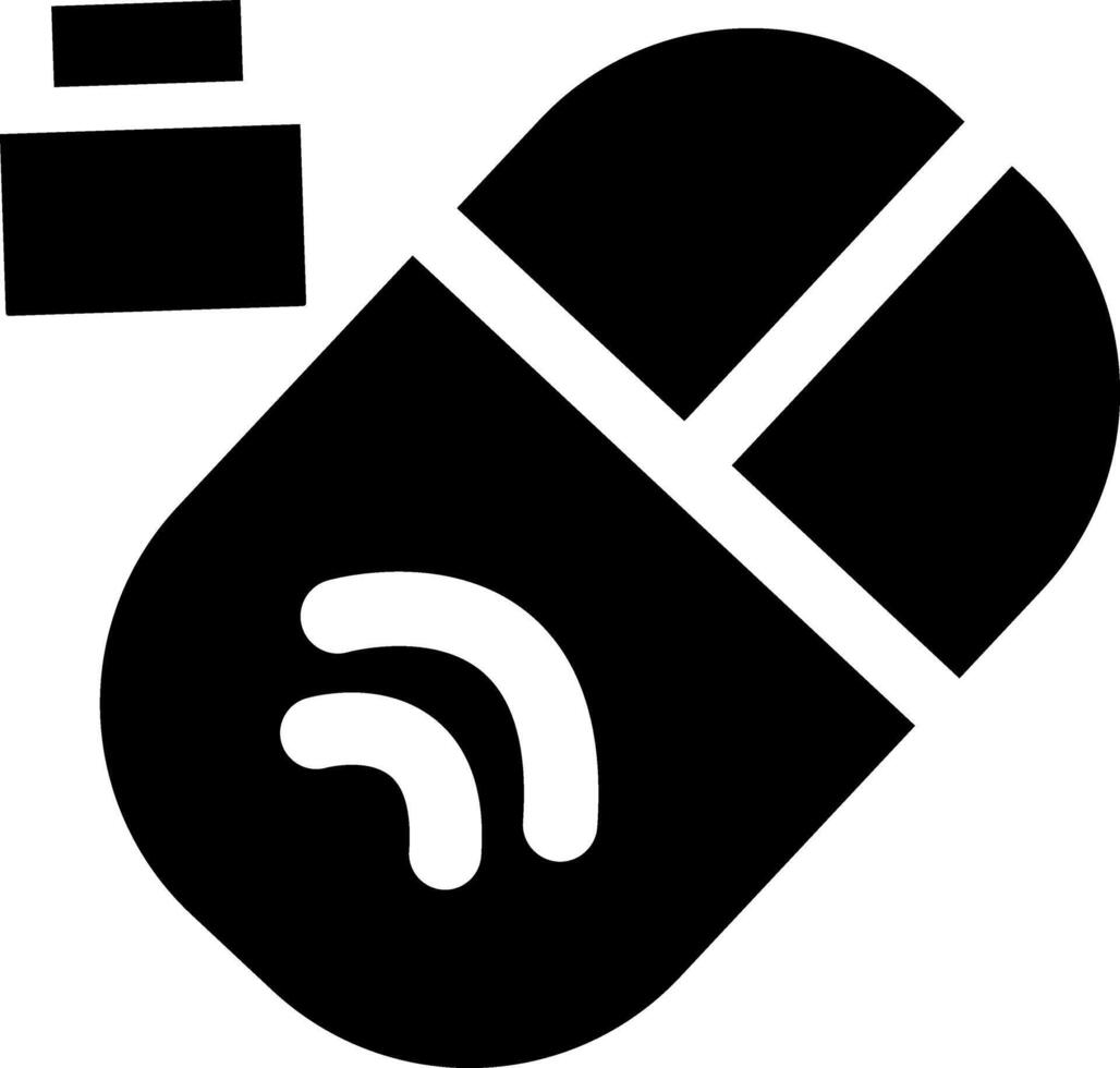 Rounded Filled Wireless Mouse Icon vector