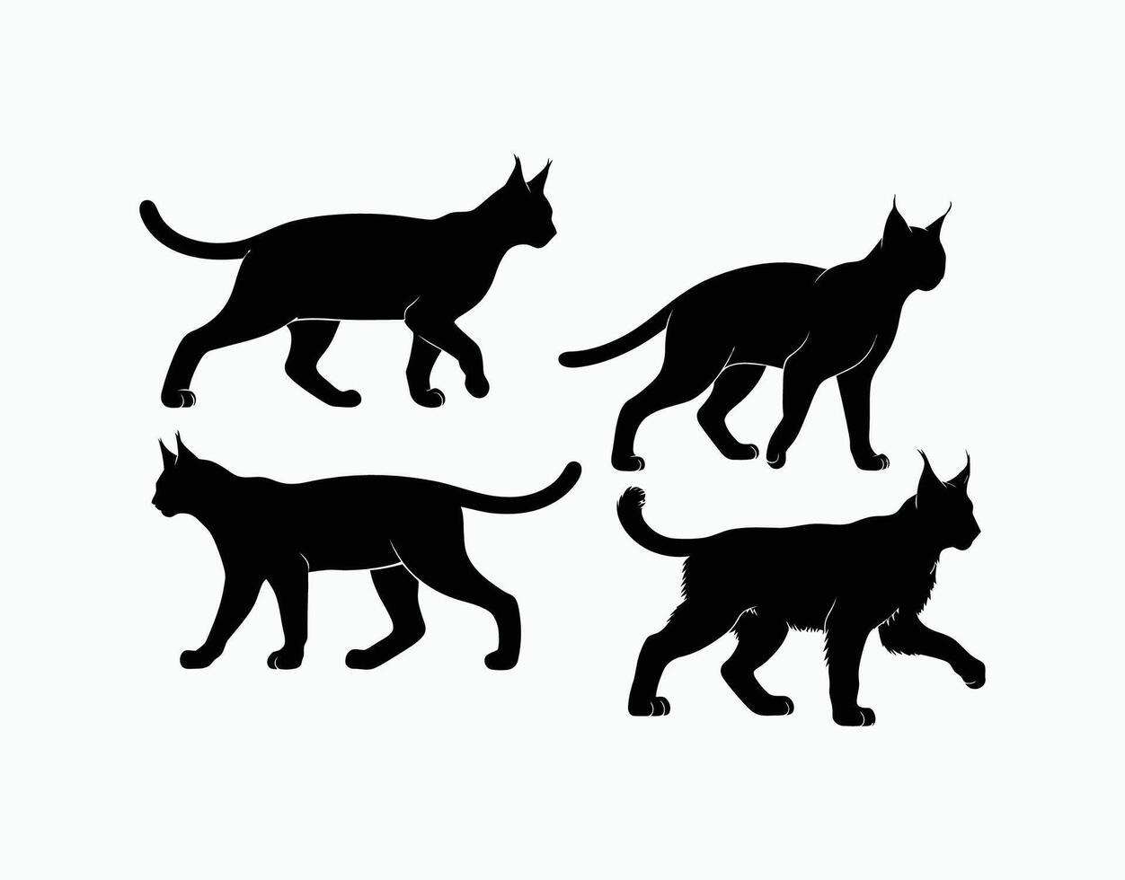 Lynx Silhouette Illustration EPS File vector