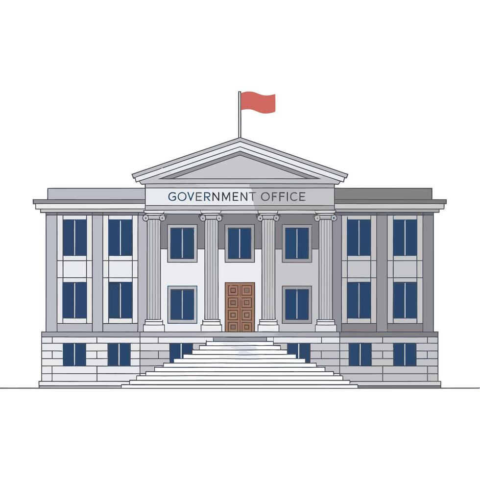 The government building is shown in this illustration vector