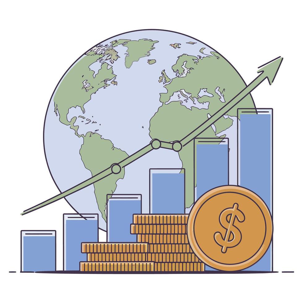 Global finance and business concept illustration vector