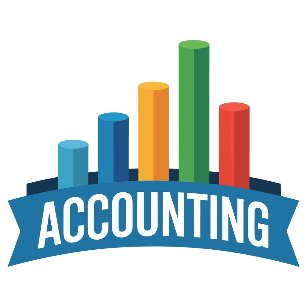 Flat Style Accounting Graphic on White Background. vector