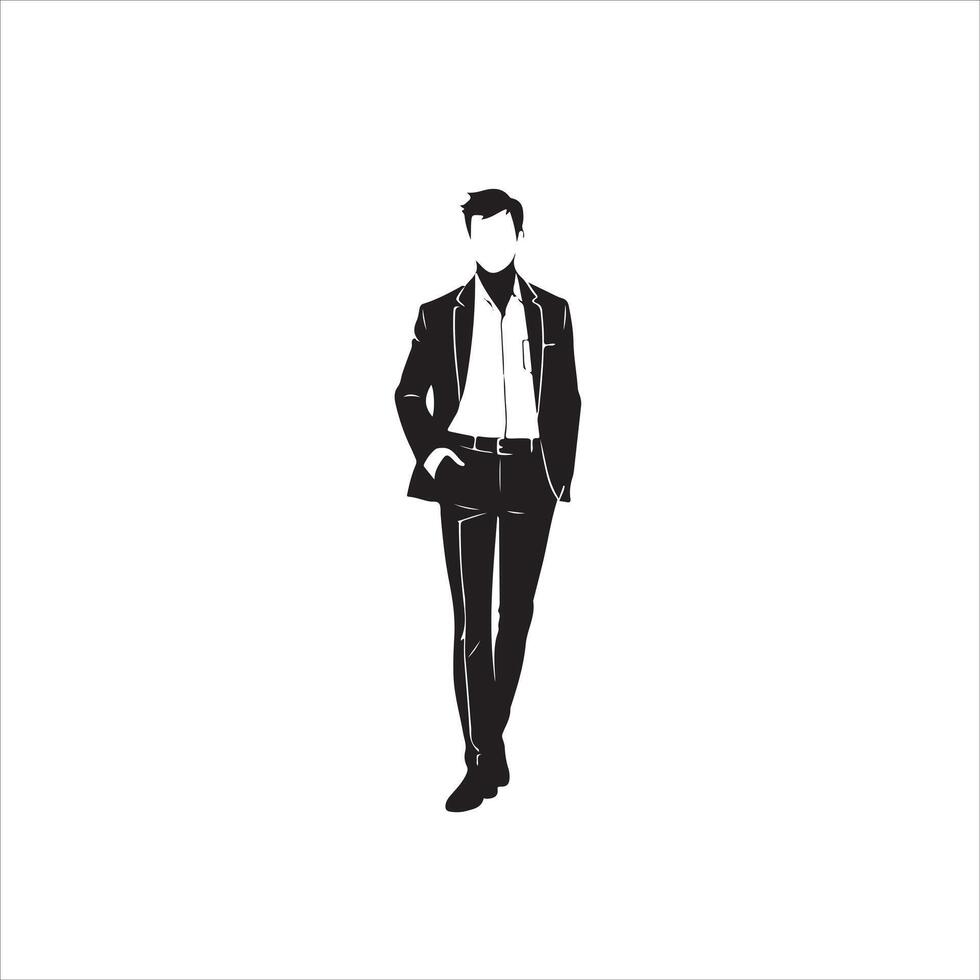 A silhouette of a man in a suit vector