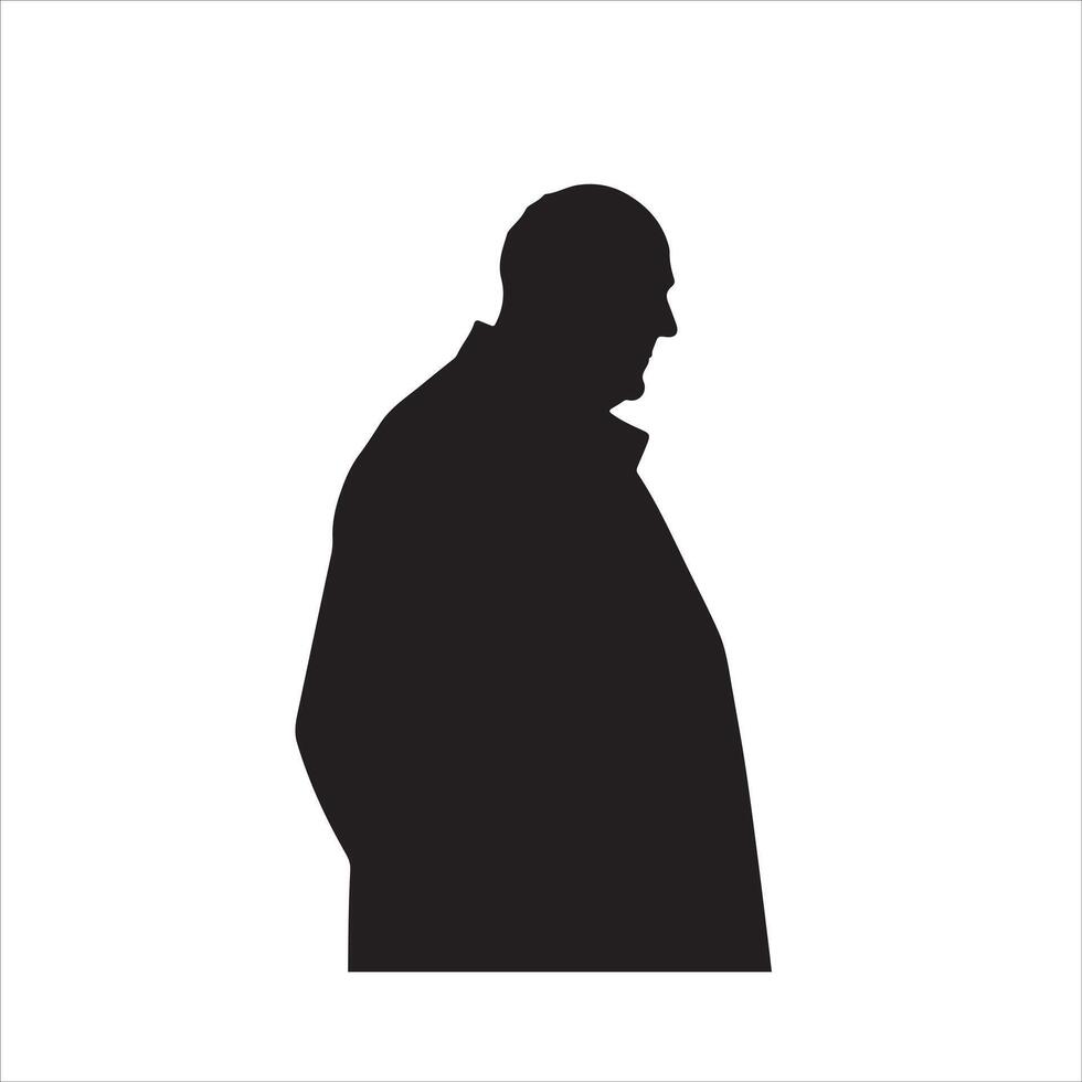 Silhouette of a man in a coat vector