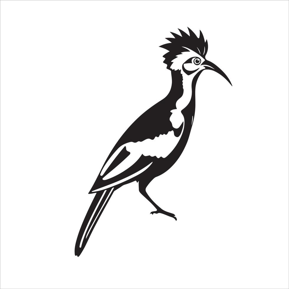 A black and white illustration of a bird vector