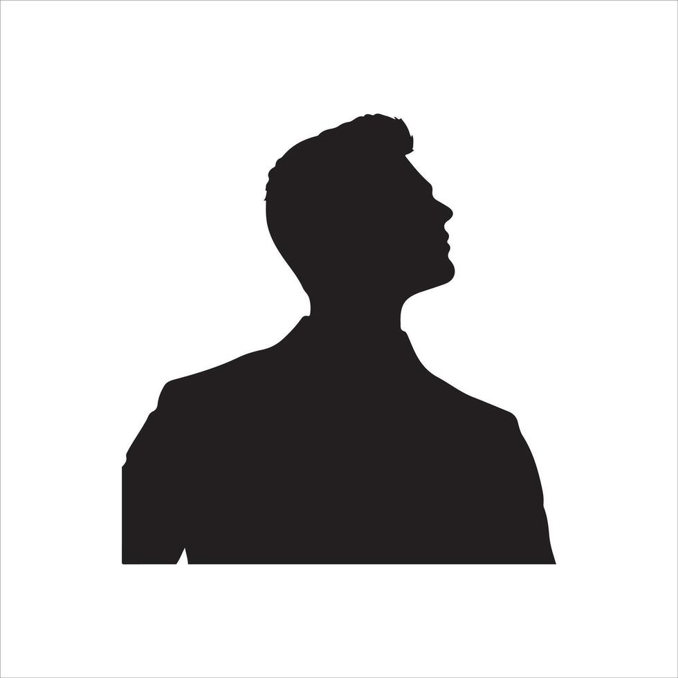 Silhouette of man in suit on white background vector