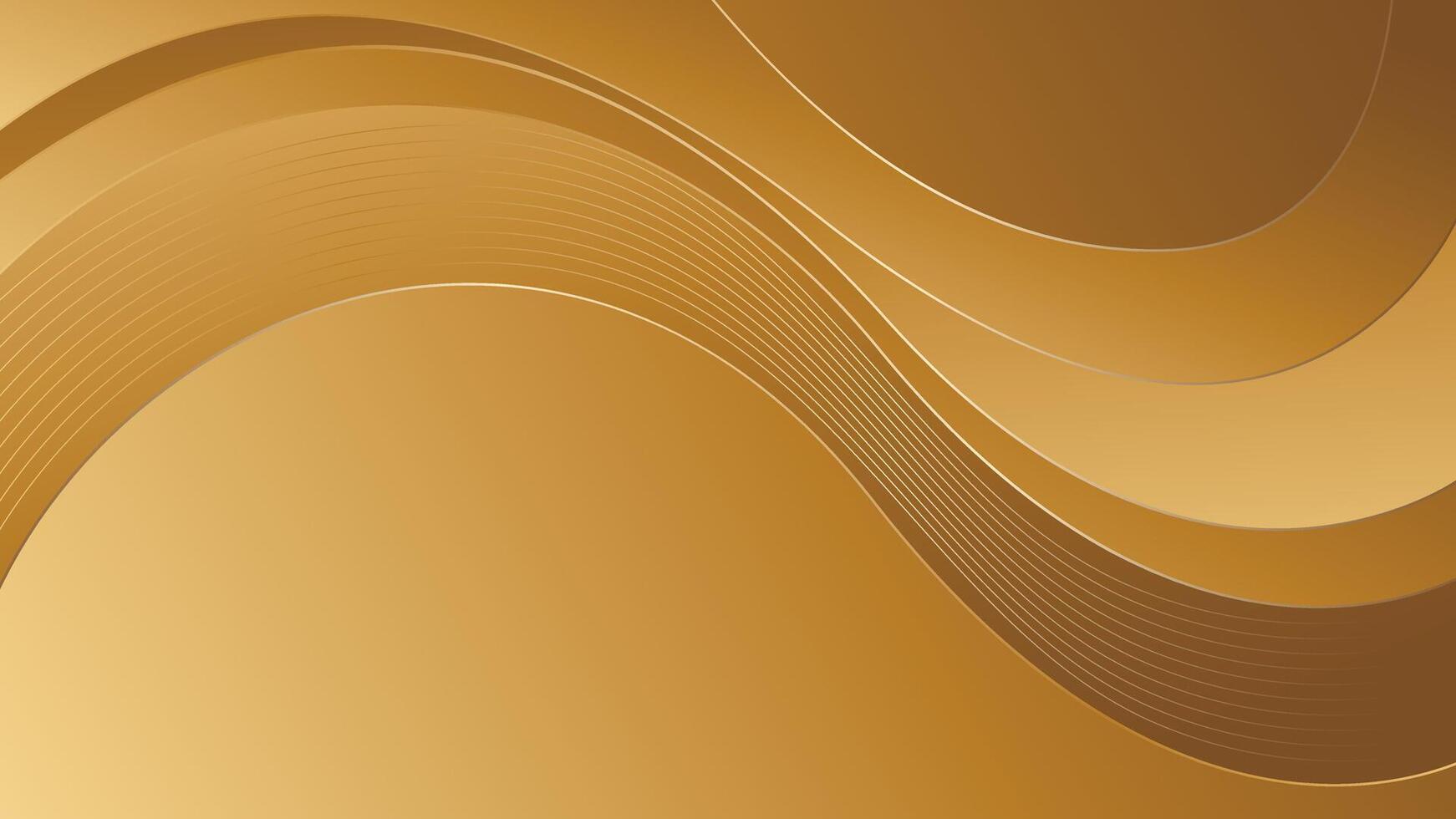 Modern Gold Flowing Lines Background for Banner and Poster vector