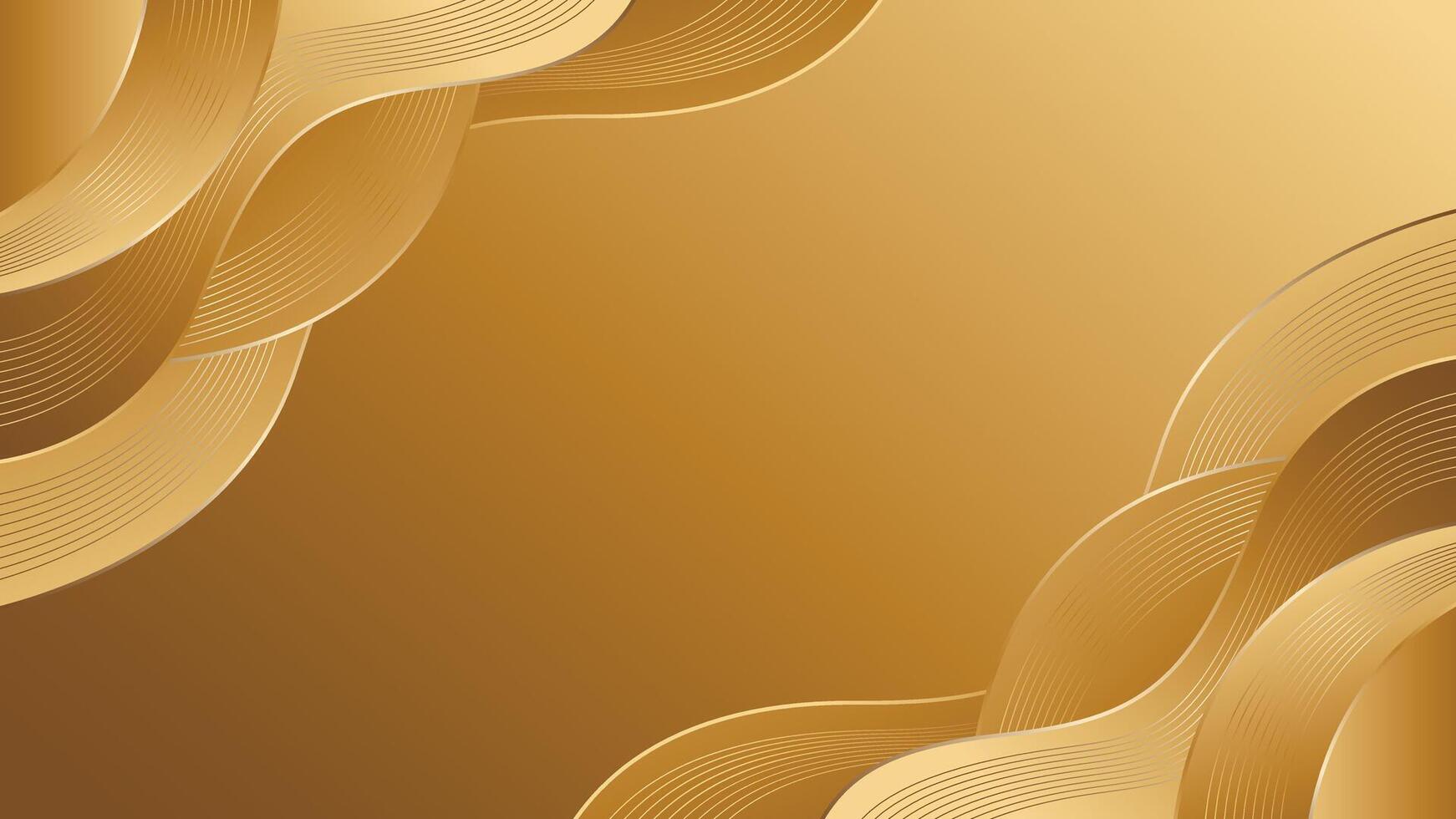 Elegant modern gold luxury background. Abstract wave shapes vector