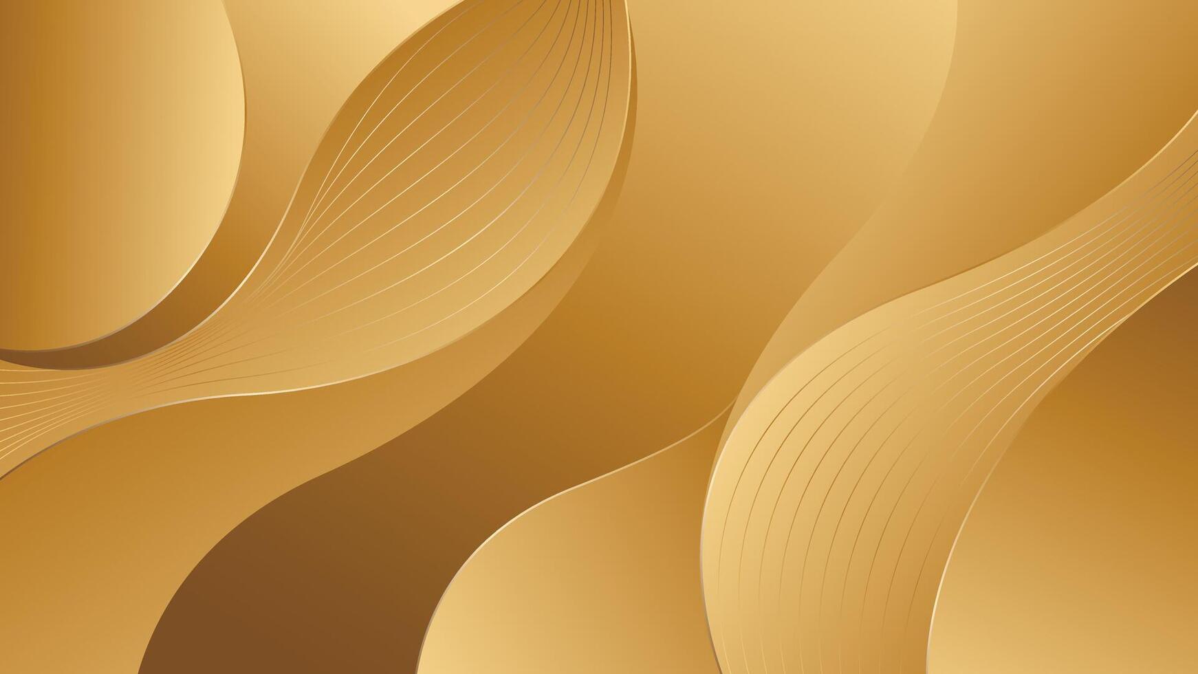 Premium Gold Gradient Luxury Wave Design for Elegant Visual Content vector