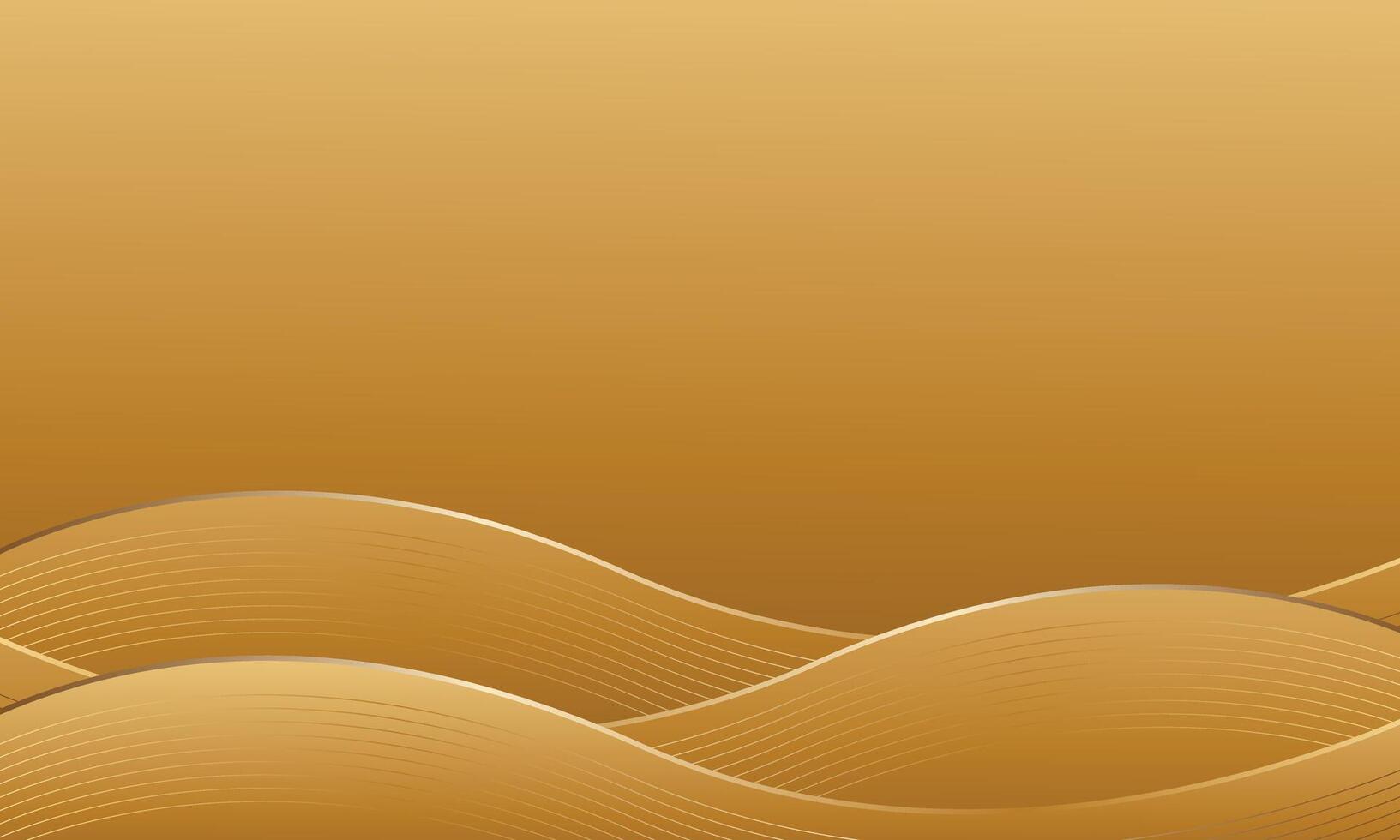 Simple gold luxury wave background vector