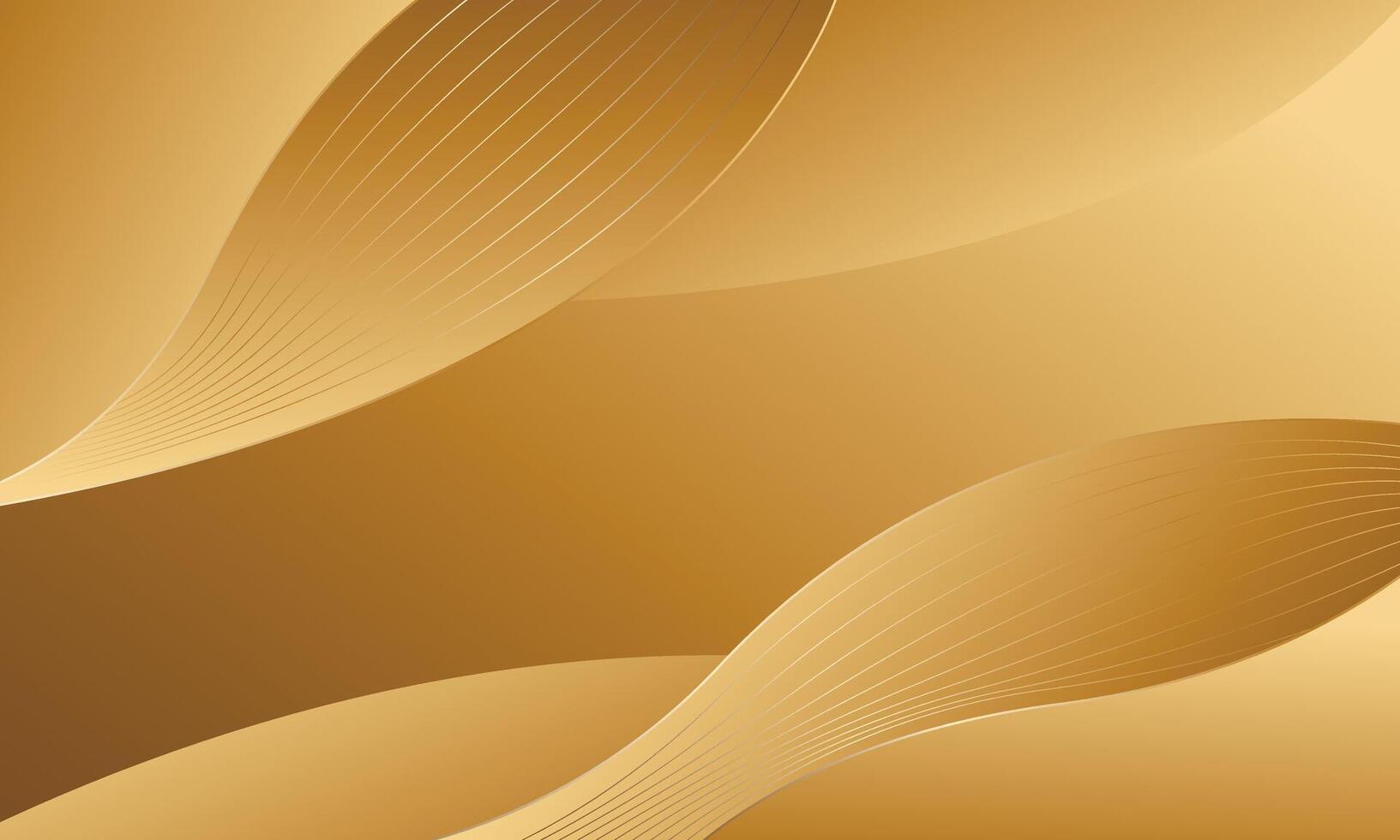 Golden elegant abstract background with wavy lines vector