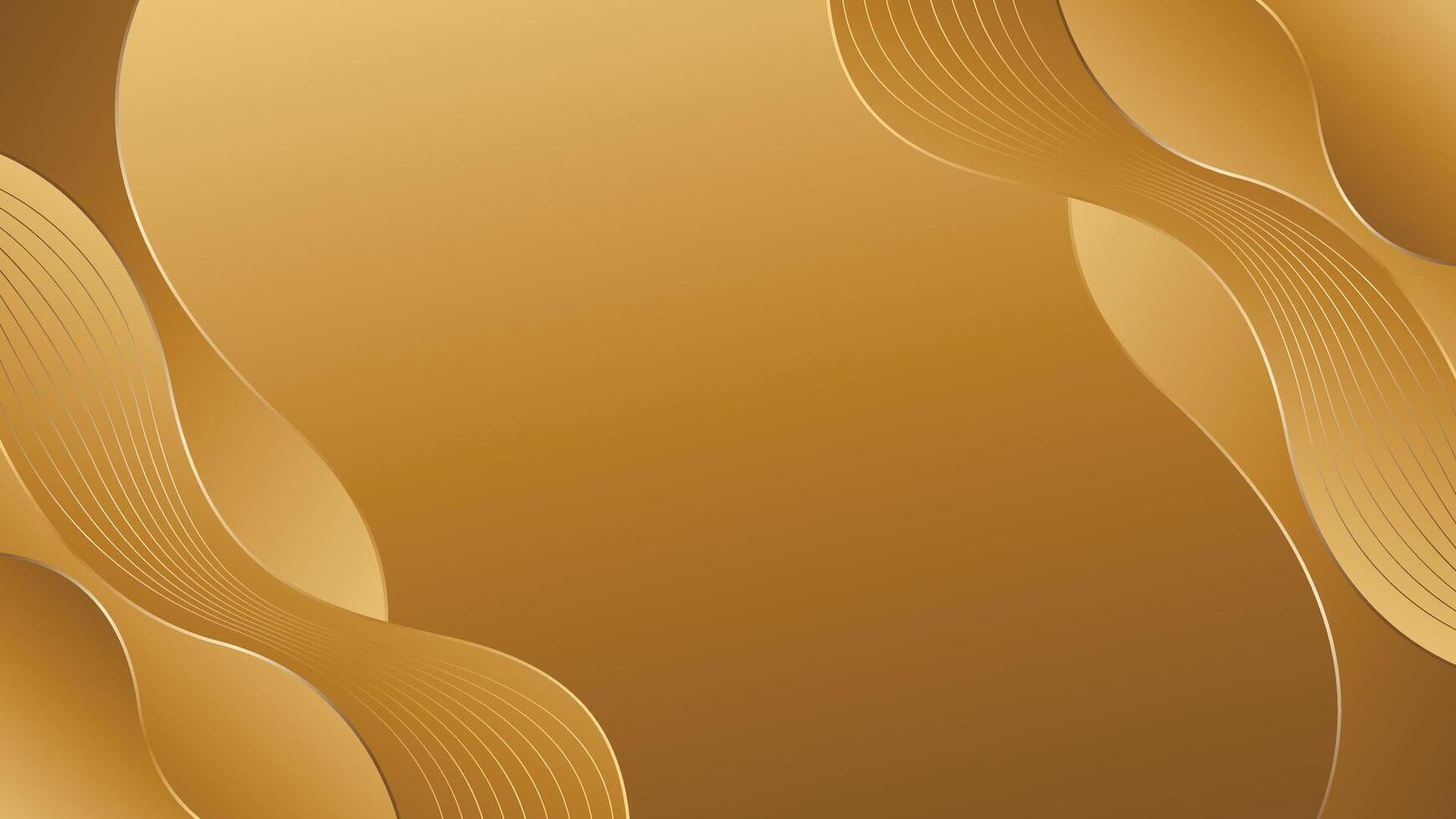 Luxury Gold Abstract Background with Smooth Waves vector