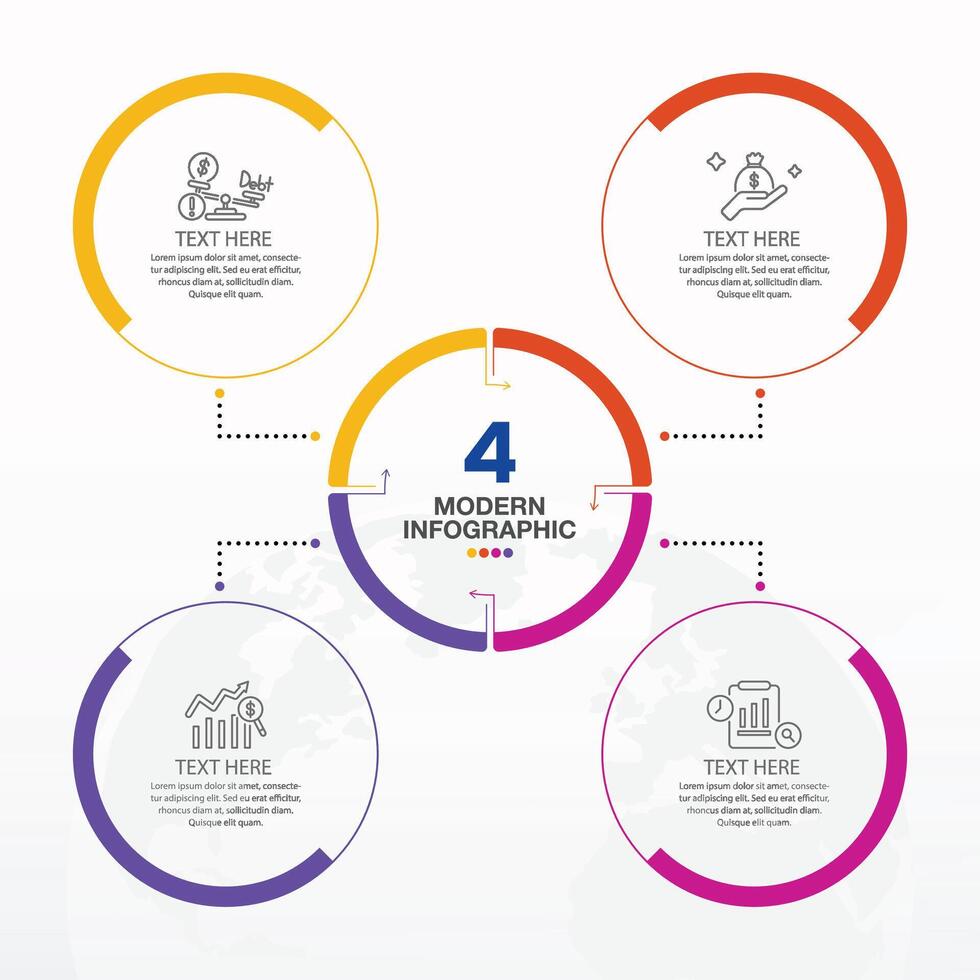Circle 4 option infographic vector