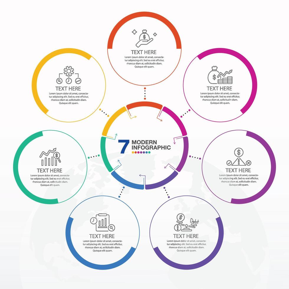 Infographic 7 step for presentation vector
