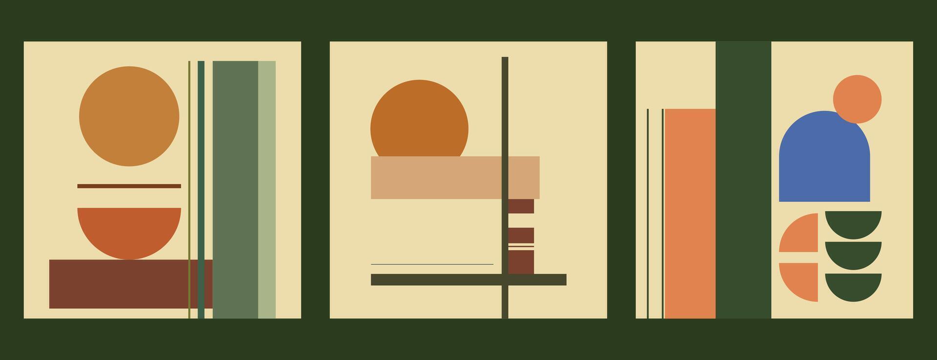 Bauhaus Abstract Geometric Art Set vector