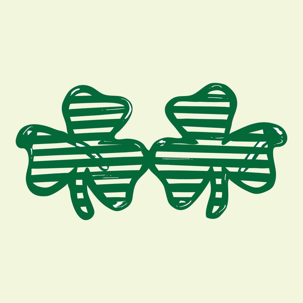 St Patricks Day Striped Shamrock Glasses vector