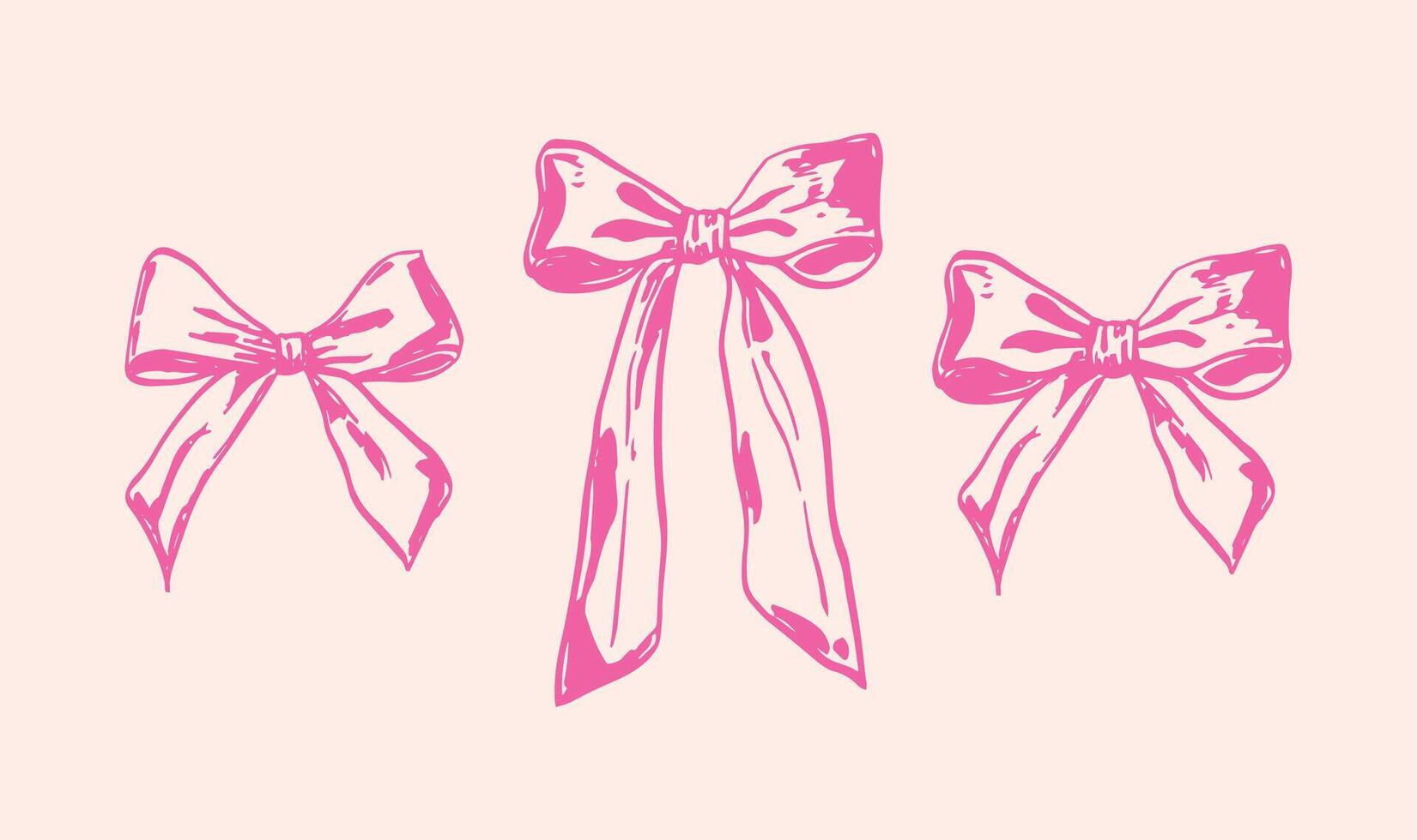 Pink Coquette Bows Set vector