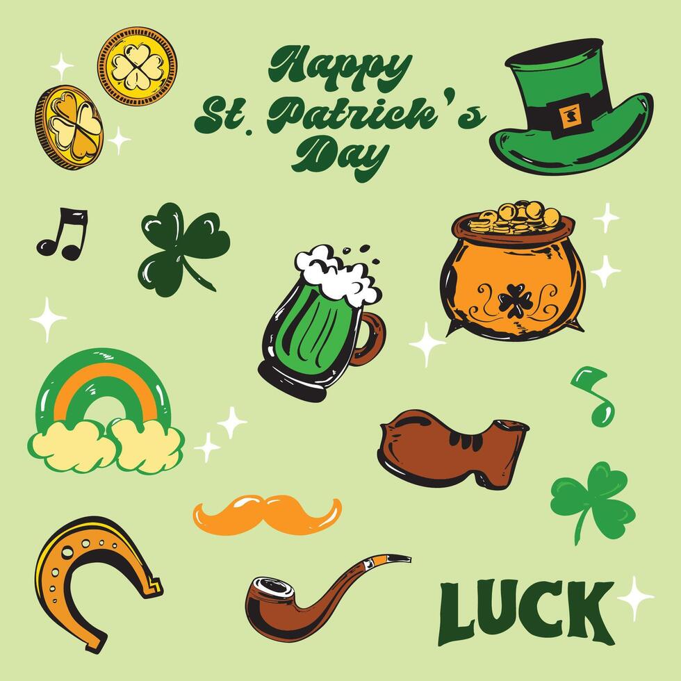 St. Patrick's Day Icons Set vector