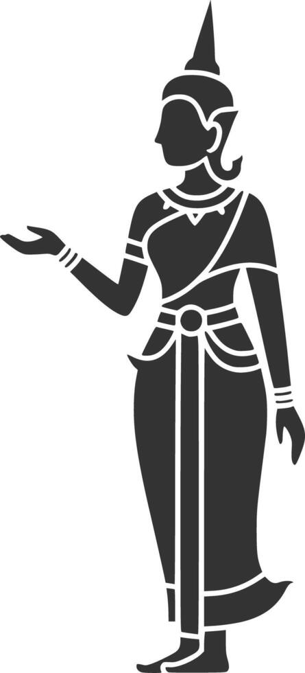 Elegant Thai Dancer Silhouette vector