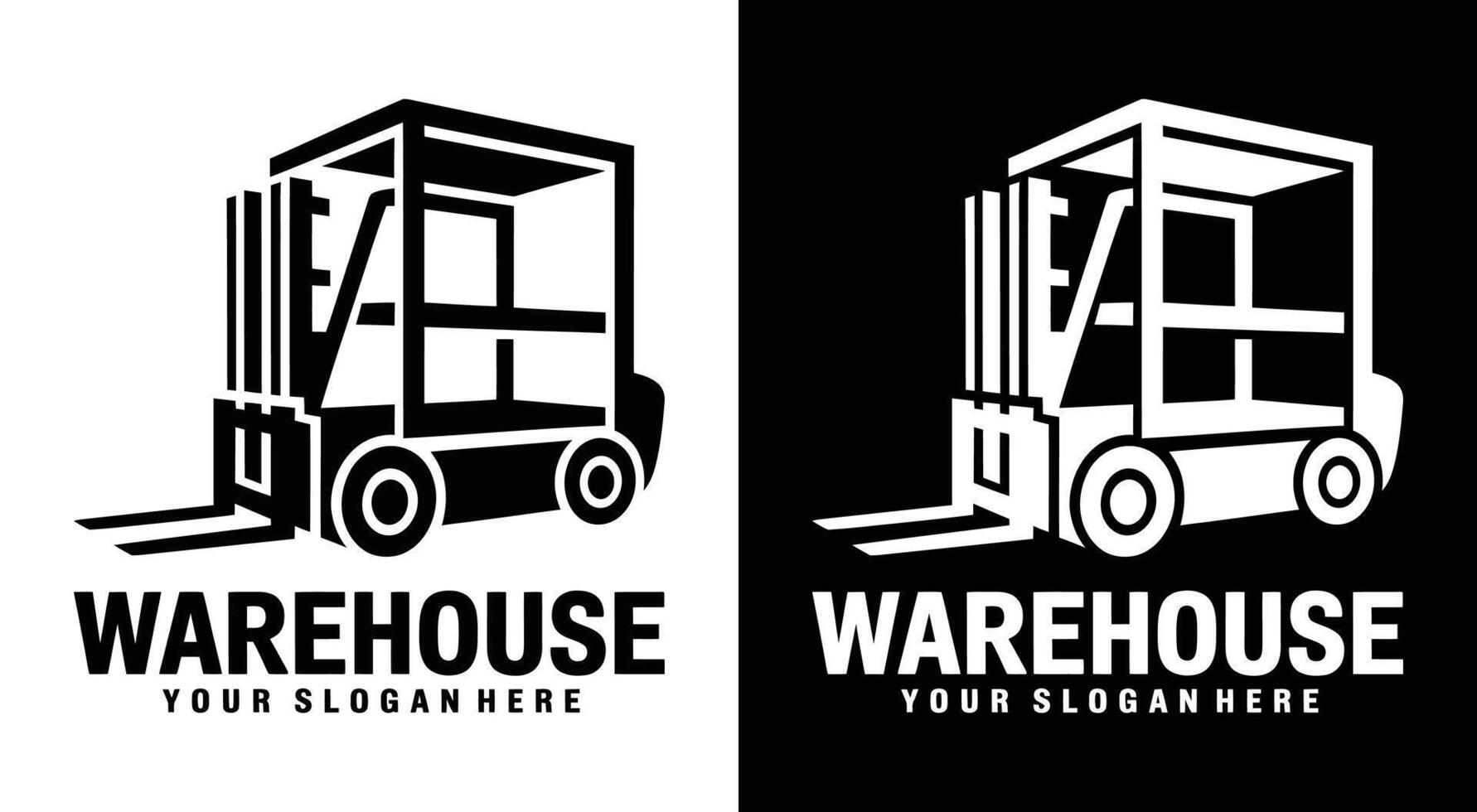 Warehouse Logo Bold Black Shelf Forklift for Storage Solutions vector