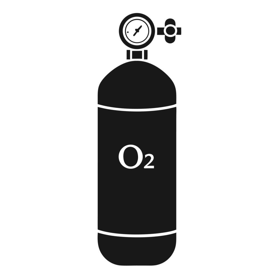 Oxygen Tank Illustration Isolated For Medical Or Diving Applications Simple Style vector