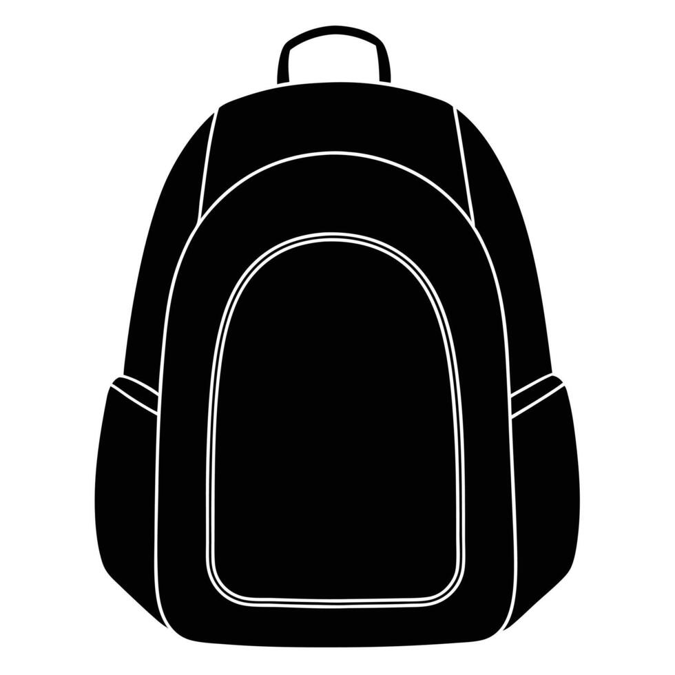 Black And White Backpack Icon Illustration For Travel And Education Purposes vector
