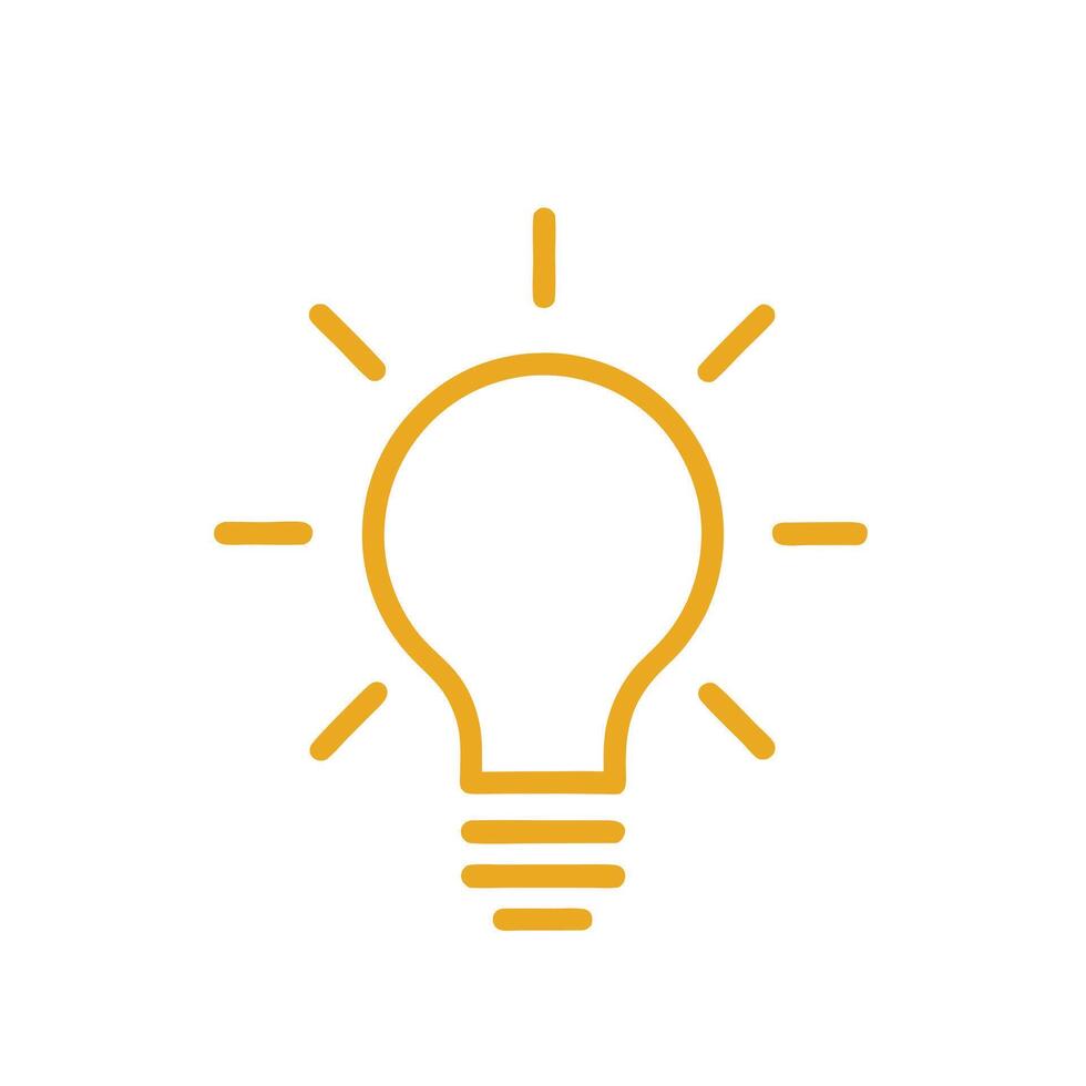 Orange Light Bulb Symbolizes Ideas Creativity And Innovation On White Background vector