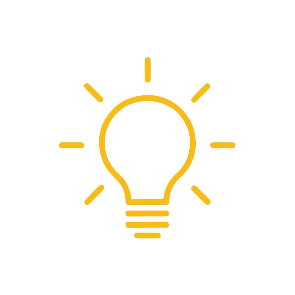 Yellow Light Bulb Icon Idea Creative Solution Innovation Concept Illustration vector