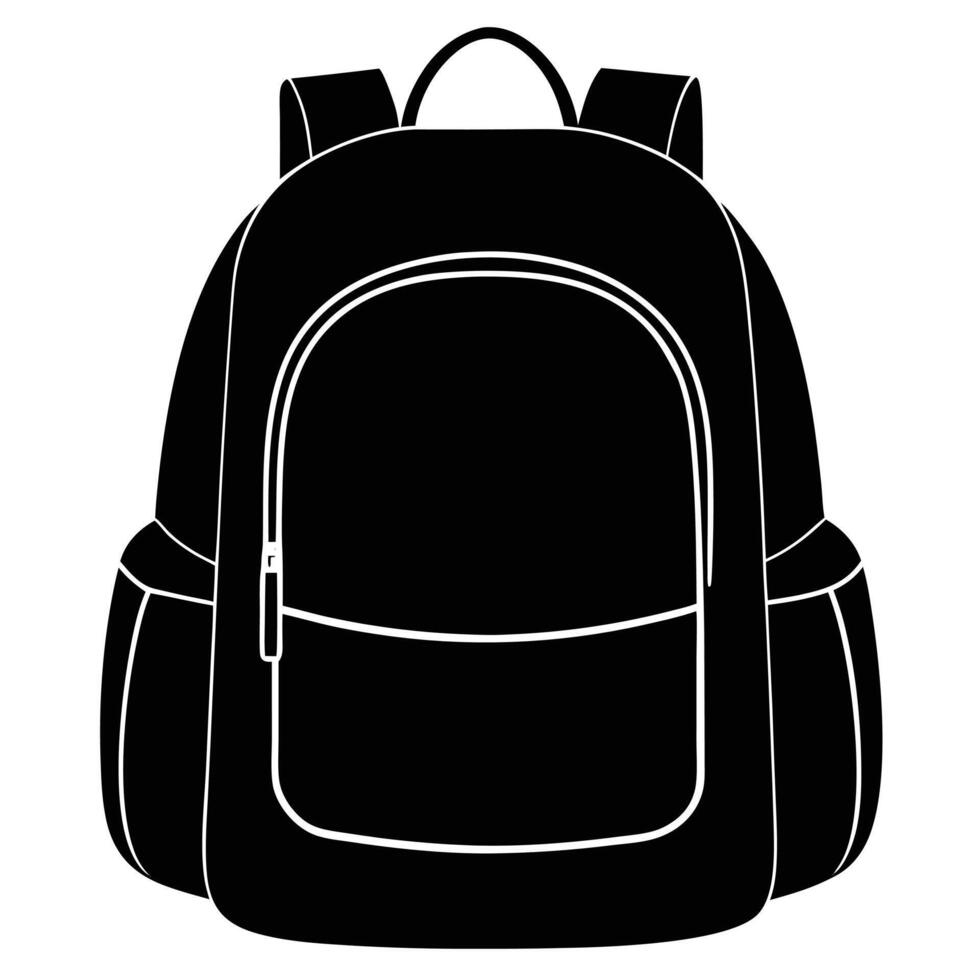 Backpack Silhouette Illustration Of A School Or Travel Bag vector