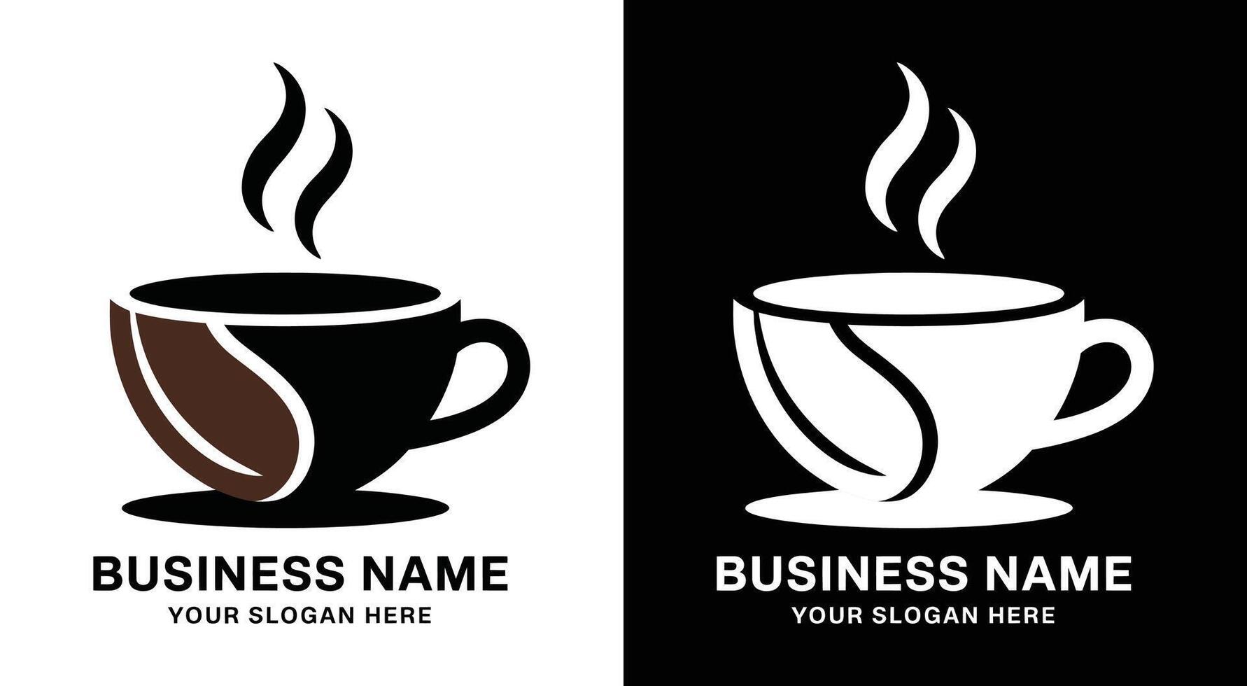 Coffee Shop Logo Bold Black Cup Fusion for Energy and Brews vector