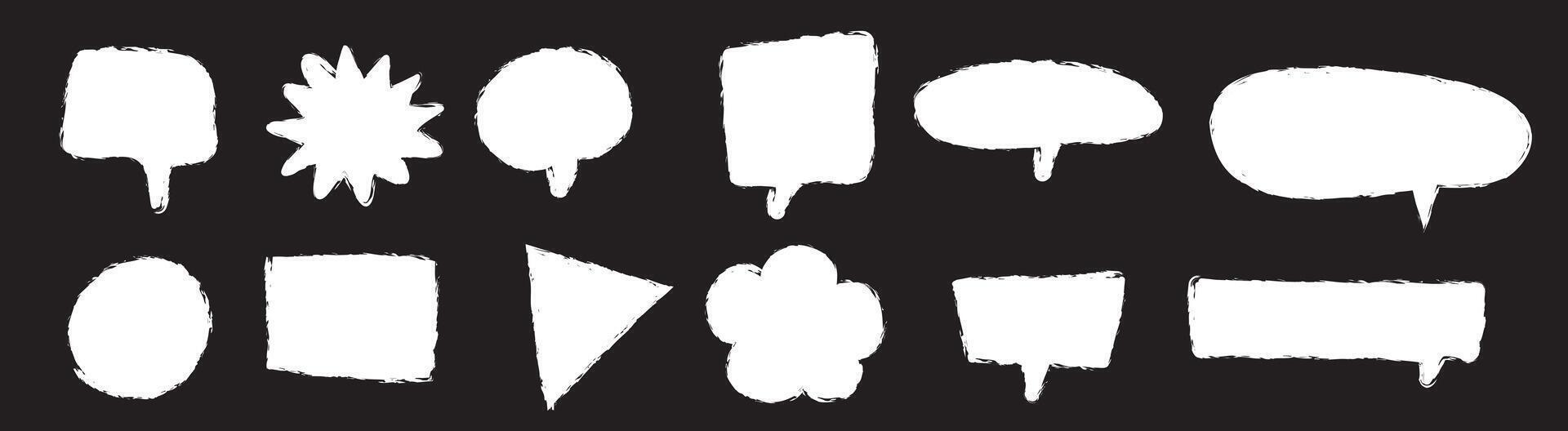 Set of speech bubbles in Hand-drawn style , chatting box, message box vector