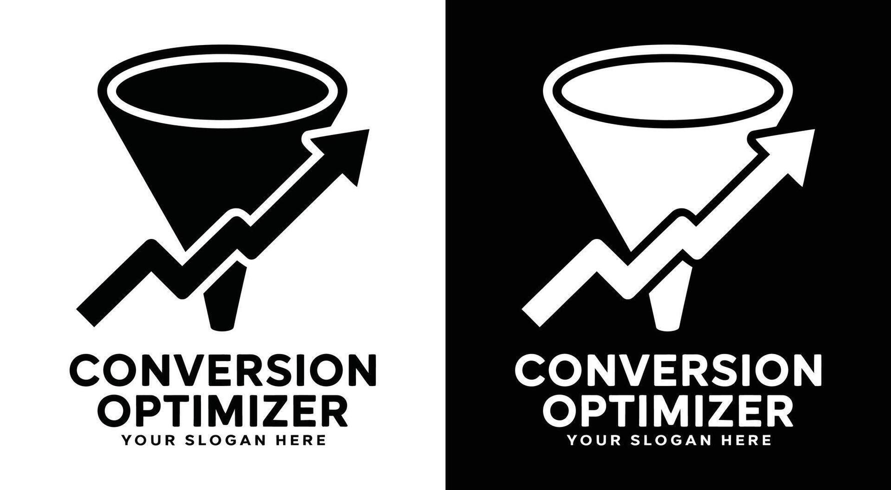 Conversion Optimizer Logo Bold Black Funnel Arrow for Growth vector