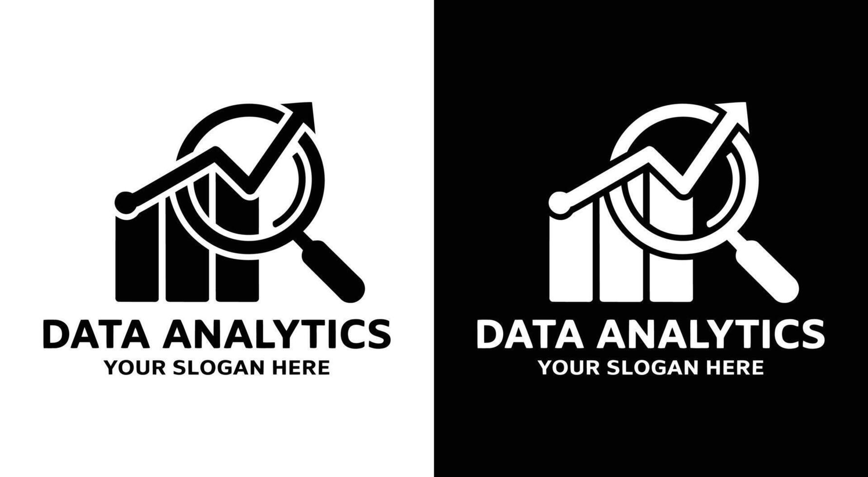 Bold Black Bar Lens Insight Data Analytics Logo vector