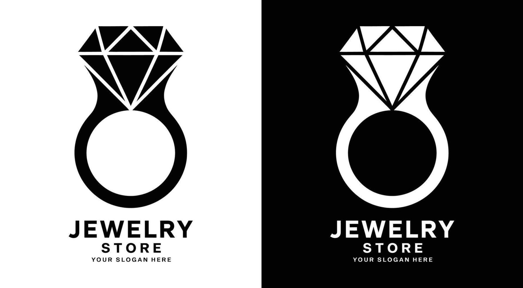 Jewelry Store Logo Bold Black Gem Ring for Luxury Designs vector