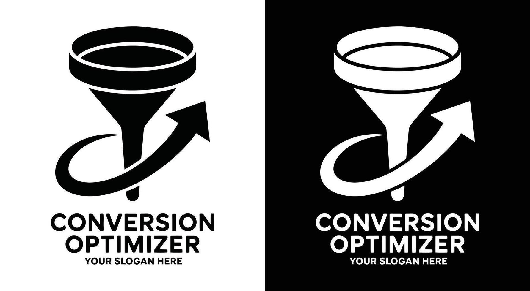 Conversion Optimizer Logo Black Funnel Arrow for Growth vector
