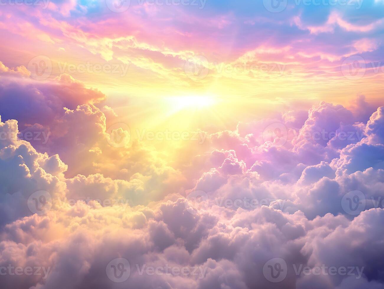 vibrant sunset sky with glowing colors photo