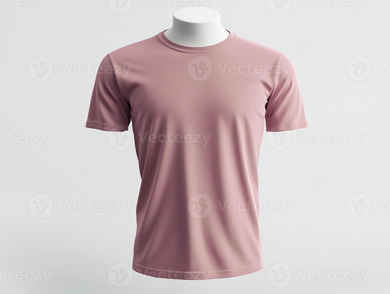Mauve T Shirt Mockup With Mannequin High Quality on an isolated white background photo